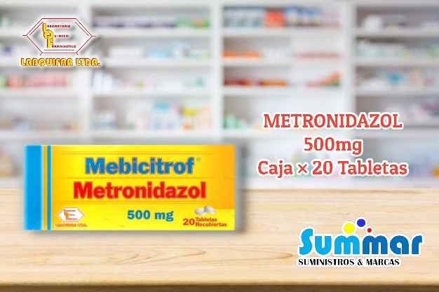 Mebicitrof 500mg Caja x 20 Tabetas (Metronidazol) LABQUIFAR