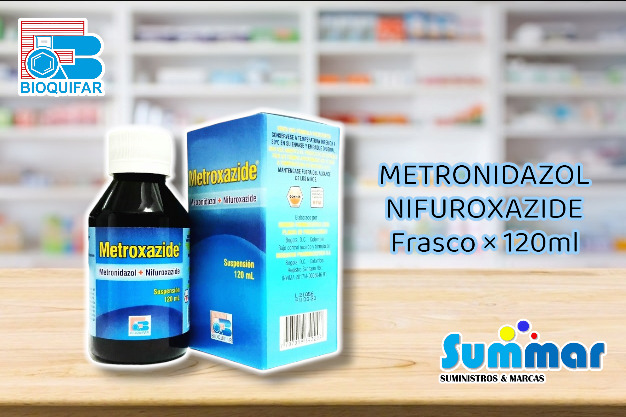 Metroxazide 250mg/200mg Frasco x 120ml (Metronidazol Nifuroxazide) BIOQUIFAR