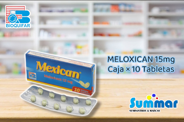 Mexican 15mg Caja x 10 Tabletas (Meloxicam) BIOQUIFAR