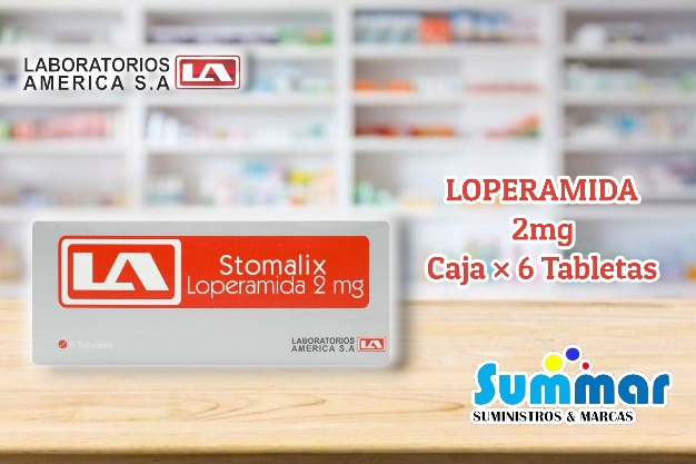 Stomalix 2mg Caja x 6 Tabletas (Loperamida) LABORATORIOS AMERICA S.A