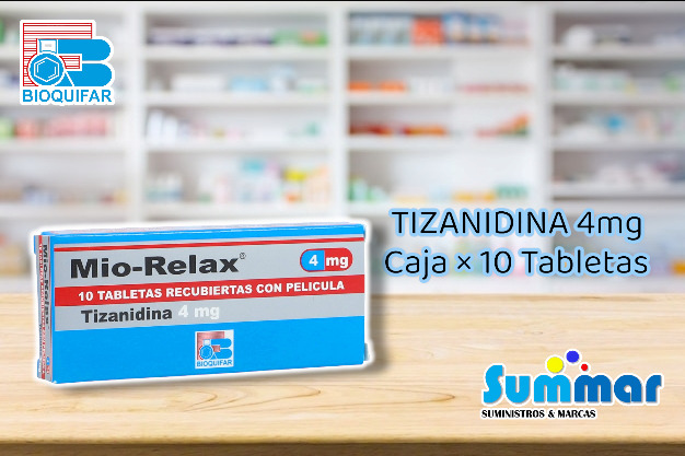 Mio Relax 4mg Caja x 10 Tabletas (Tizanidina) BIOQUIFAR