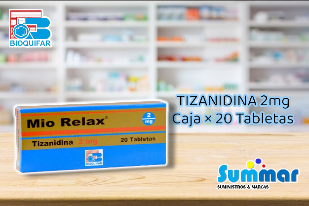 Mio Relax 2mg Caja x 20 Tabletas (Tizanidina) BIOQUIFAR