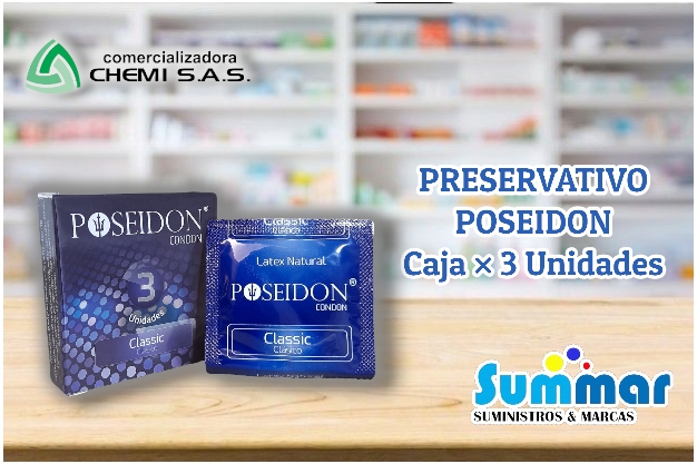 Poseidon Condon Caja x 3 Unidades CHEMI