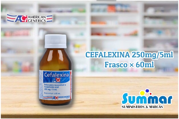 Cefalexina 250mg/5ml Frasco x 60ml AG