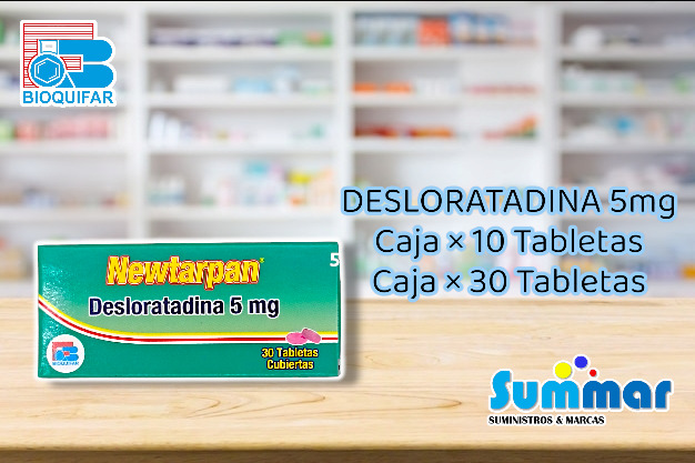 Newtarpan 5mg Caja x 10 Tabletas (Desloratadina) BIOQUIFAR