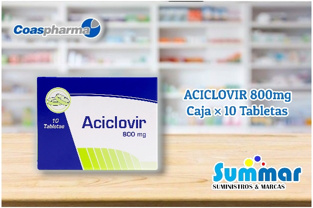 Aciclovir 800mg Caja x 10 Tabletas COASPHARMA