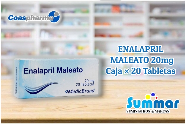 Enalapril Maleato 20mg Caja x 20 Tabletas COASPHARMA