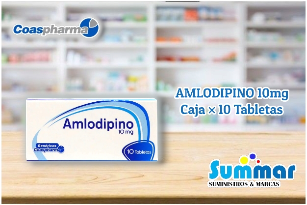 Amlodipino 10mg Caja x 10 Tabletas COASPHARMA