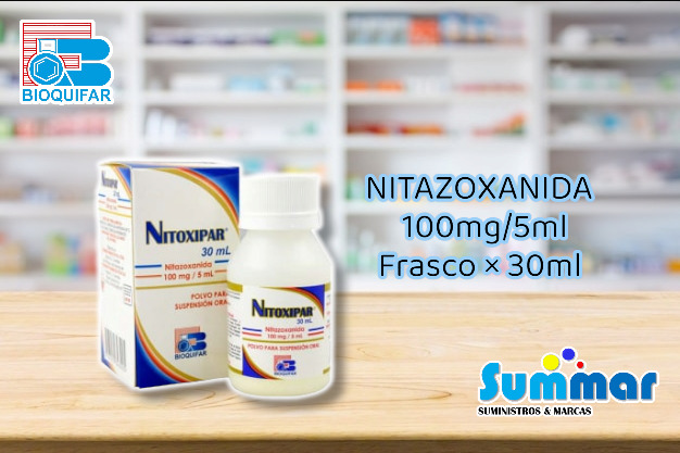 Nitoxipar 100mg /5ml Frasco x 30ml (Nitazoxanida) BIOQUIFAR