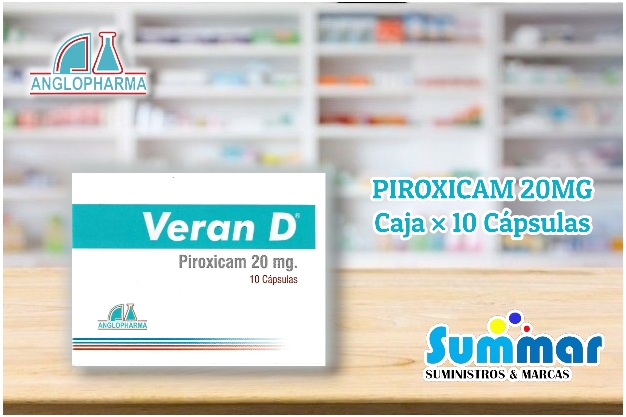 Veran D 20mg Caja x 10 Cápsulas (Piroxicam) ANGLOPHARMA