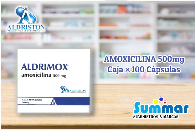 Aldrimox 500mg Caja x 100 Cápsulas (Amoxicilina) ALDRISTON