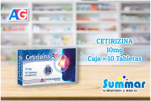 Cetirizina 10mg Caja x 10 Tabletas AG