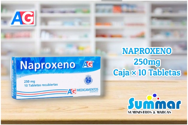 Naproxeno 250mg Caja x 10 Tabletas AG