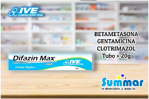 Difazin Max Crema Tópica x 20g (Betametasona Gentamicina Clotrimazol) IVE LABORATORIOS