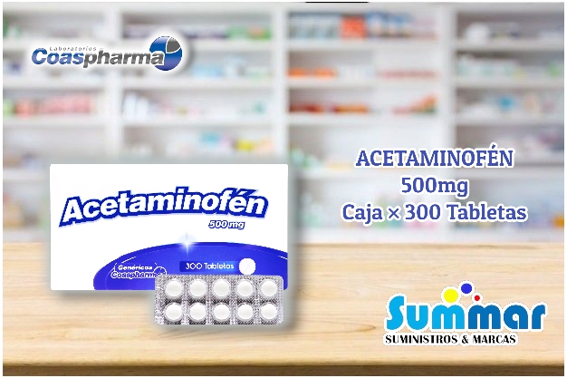 Acetaminofen 500mg Caja x 300 Tabletas COASPHARMA