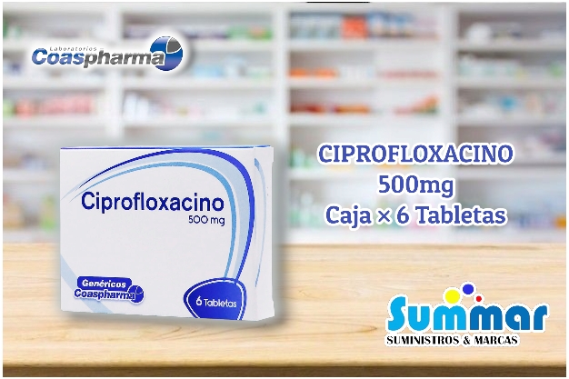 Ciprofloxacino 500mg Caja x 6 Tabletas COASPHARMA