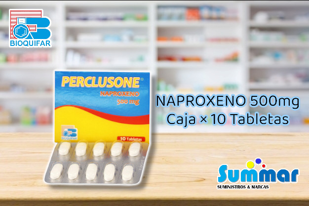 Perclusone 500mg Caja x 10 Tabletas (Naproxeno) BIOQUIFAR