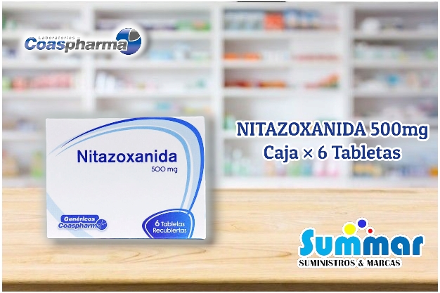 Nitazoxanida 500mg Caja x 6 Tabletas COASPHARMA