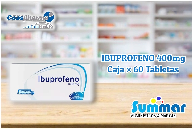 Ibuprofeno 400mg Caja x 60 Tabletas COASPHARMA