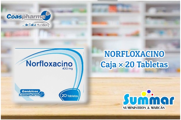 Norfloxacino 400mg Caja x 20 Tabletas COASPHARMA