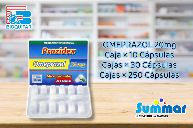 Prozidex 20mg Caja x 250 Cápsula (Omeprazol) BIOQUIFAR