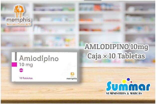 Amlodipino 10mg Caja x 10 Tabletas MEMPHIS