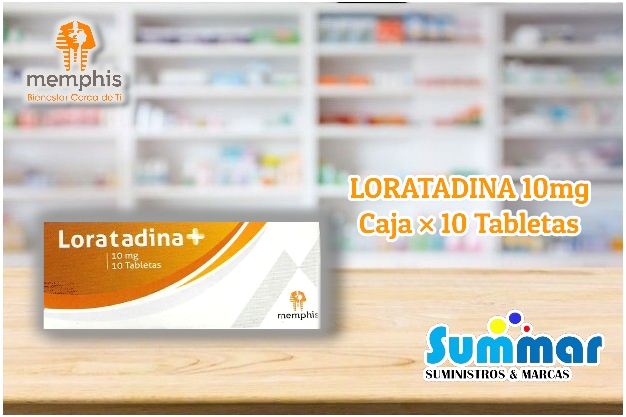 Loratadina 10mg Caja x 10 Tabletas MEMPHIS