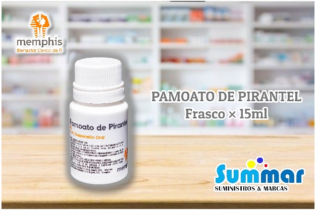 Pamoato de Pirantel 5% Suspensión Oral Frasco x 15ml MEMPHIS