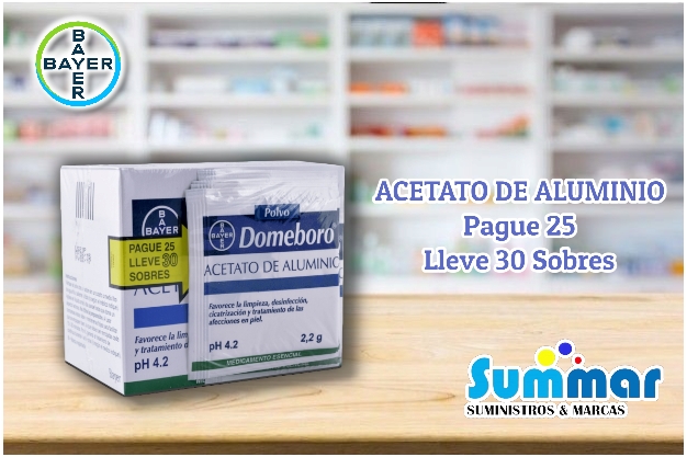 Domeboro Polvo Pague 25 Lleve 30 Sobres (Acetato de Aluminio) BAYER