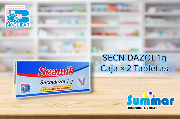 Seamib 1g Caja x 2 Tabletas (Secnidazol) BIOQUIFAR