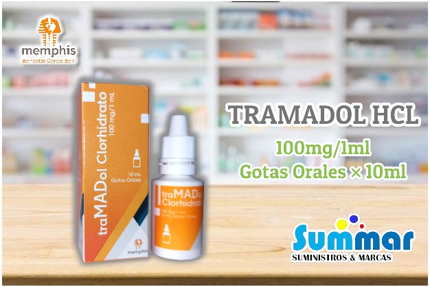 Tramadol Clorhidrato 100mg/1ml Gotas Orales x 10 ml MEMPHIS