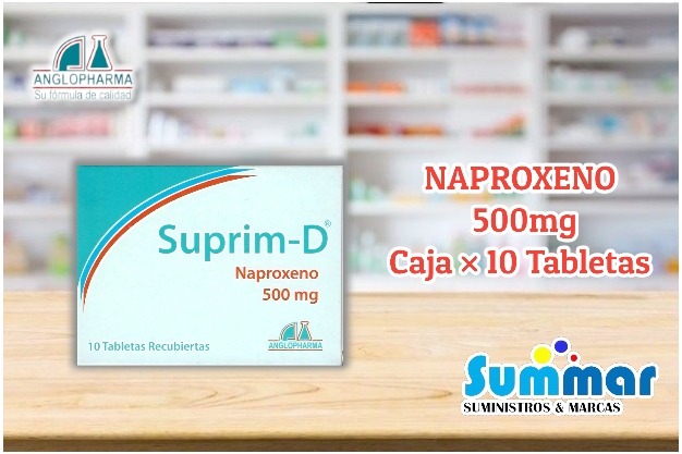 Suprim-D 500mg Caja x 10 Tabletas ANGLOPHARMA