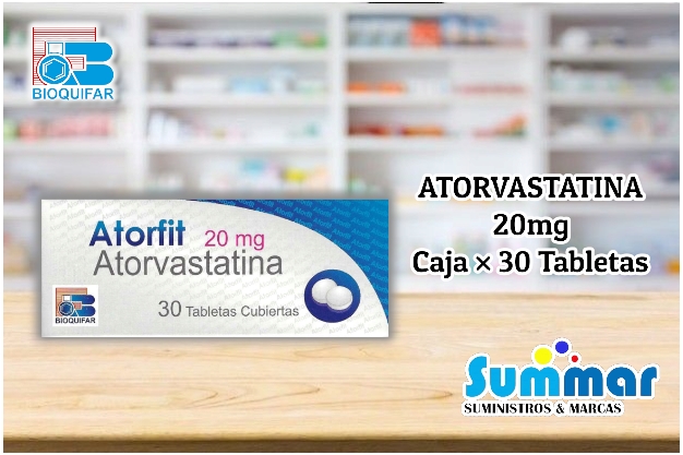 Atorfit 20mg Caja x 30 Tabletas (Atorvastatina) BIOQUIFAR