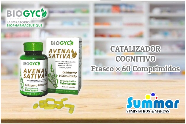 Avena Sativa Colágeno Hidrolizado Vitamina D Frasco x 60 Comprimidos (Catalizador Cognitivo) BIOGYC