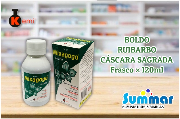 Mixagogo Jarabe Frasco x 120ml (Boldo Ruibarbo Cáscara Sagrada) KEMI