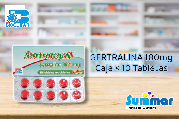 Sertranquil 100mg Caja x 10 Tabletas (Sertralina) BIOQUIFAR