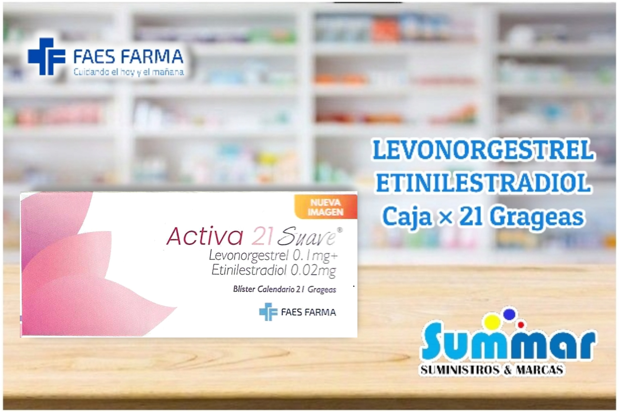 Activa 21 Suave Caja x 21 Grajeas (Levonorgestrel Etinilestradiol) FAES FARMA