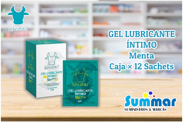 Kristel Gel Lubricante Íntimo Menta Caja x 12 Sachets 5ml GRUPO RAYCALL