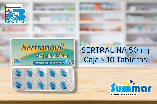 Sertranquil 50mg Caja x 10 Tabletas (Sertralina) BIOQUIFAR