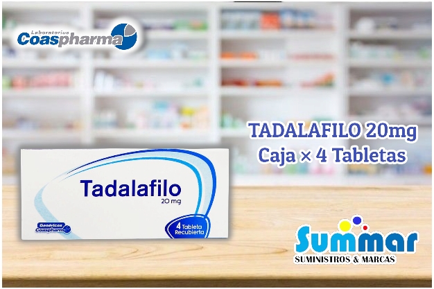 Tadalafilo 20mg Caja x 4 Tabletas COASPHARMA