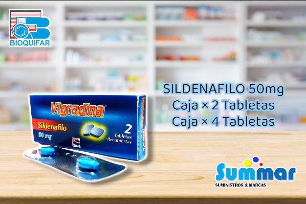 Vigradina 50mg Caja x 2 Tabletas (Sildenafilo) BIOQUIFAR